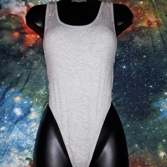 Nasty Gal Lets Get Physical Gray Thong Bodysuit - Picture 4 of 6